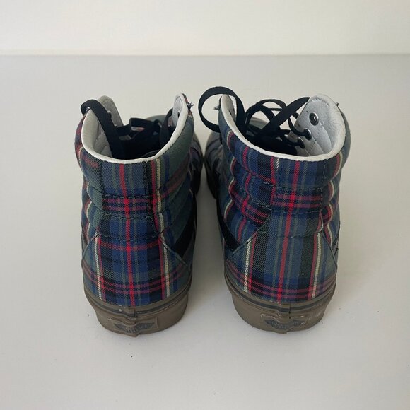 Vans Sk8-Hi Top Reissue Tartan Gum Black Classic Blue Green Red - Picture 4 of 5